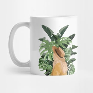 Girl and plant leaves Mug